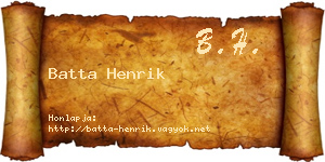 Batta Henrik névjegykártya